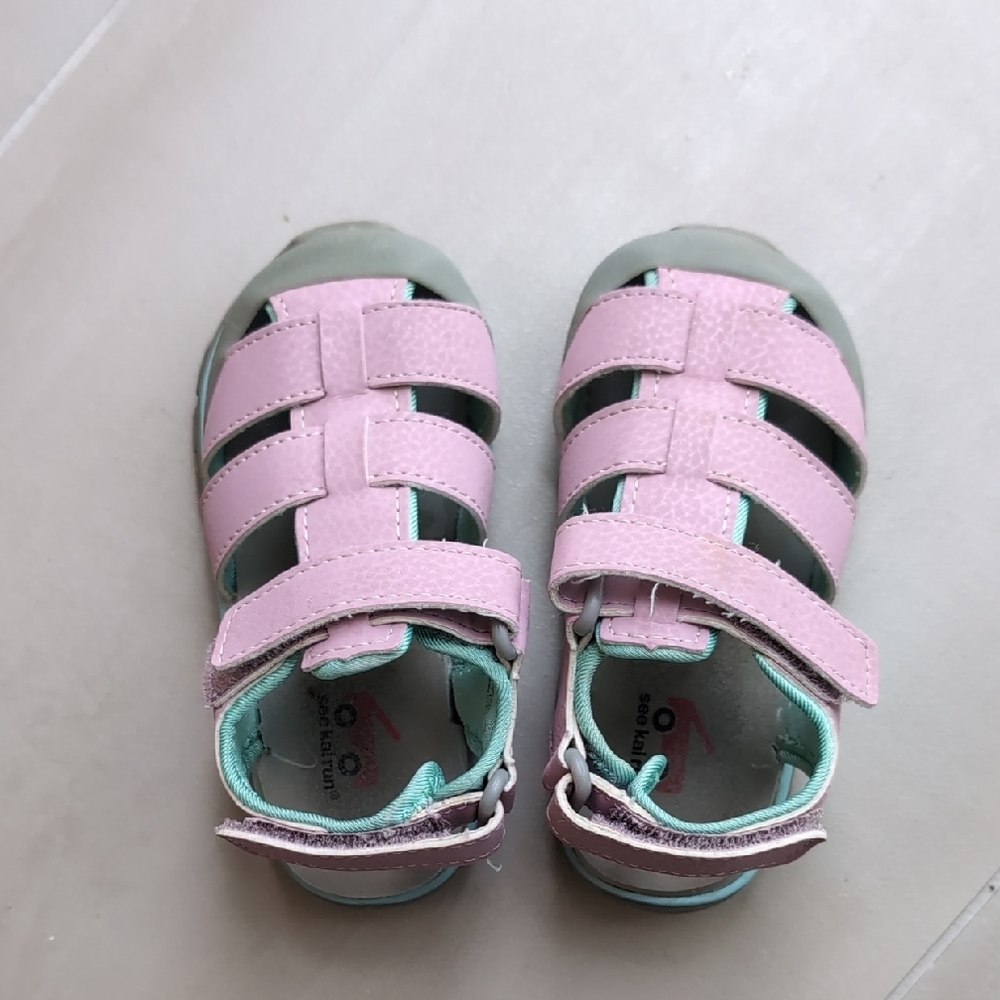Kids Pink and Green Sandals